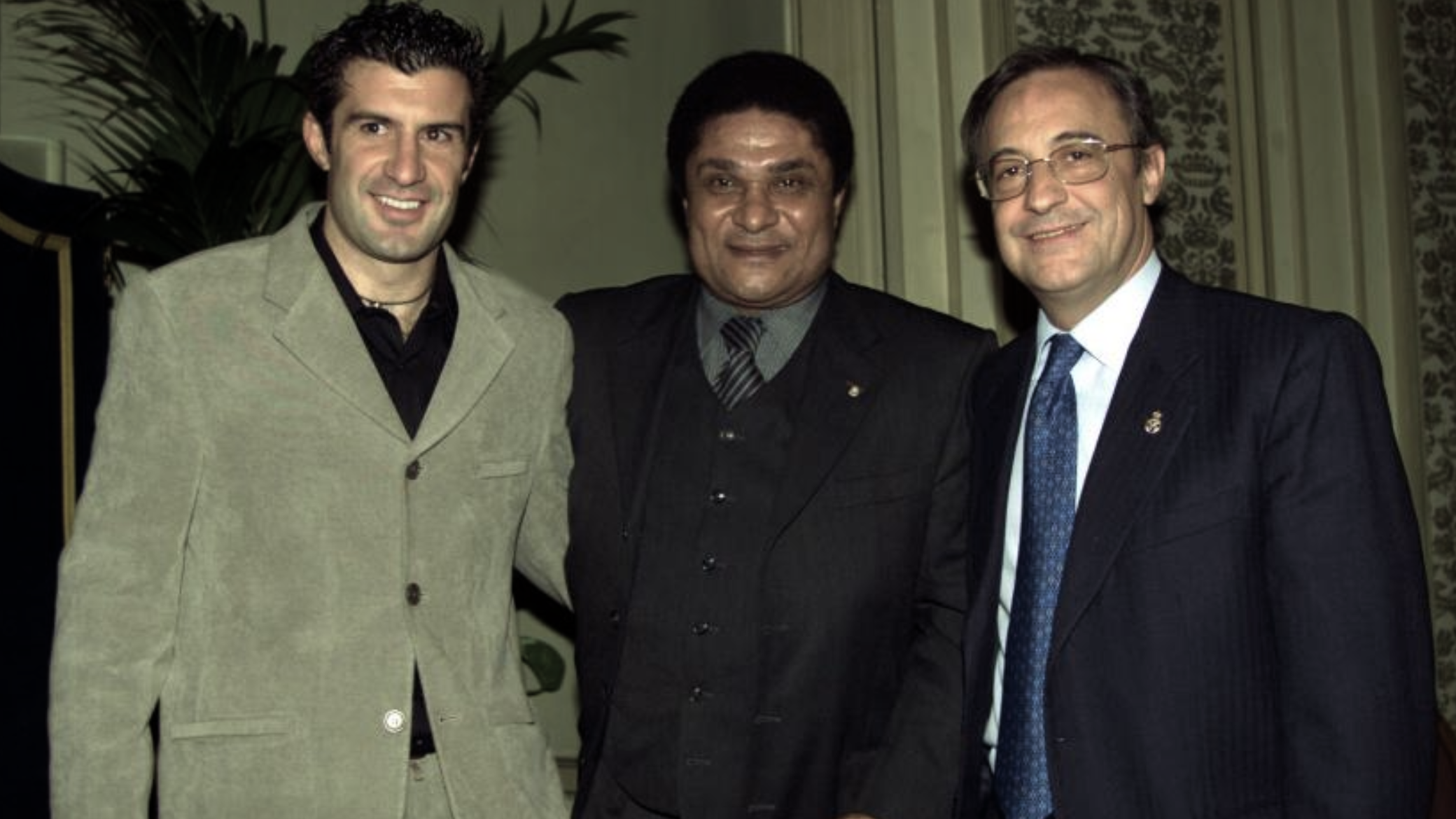 Florentino Pérez with Luis Figo